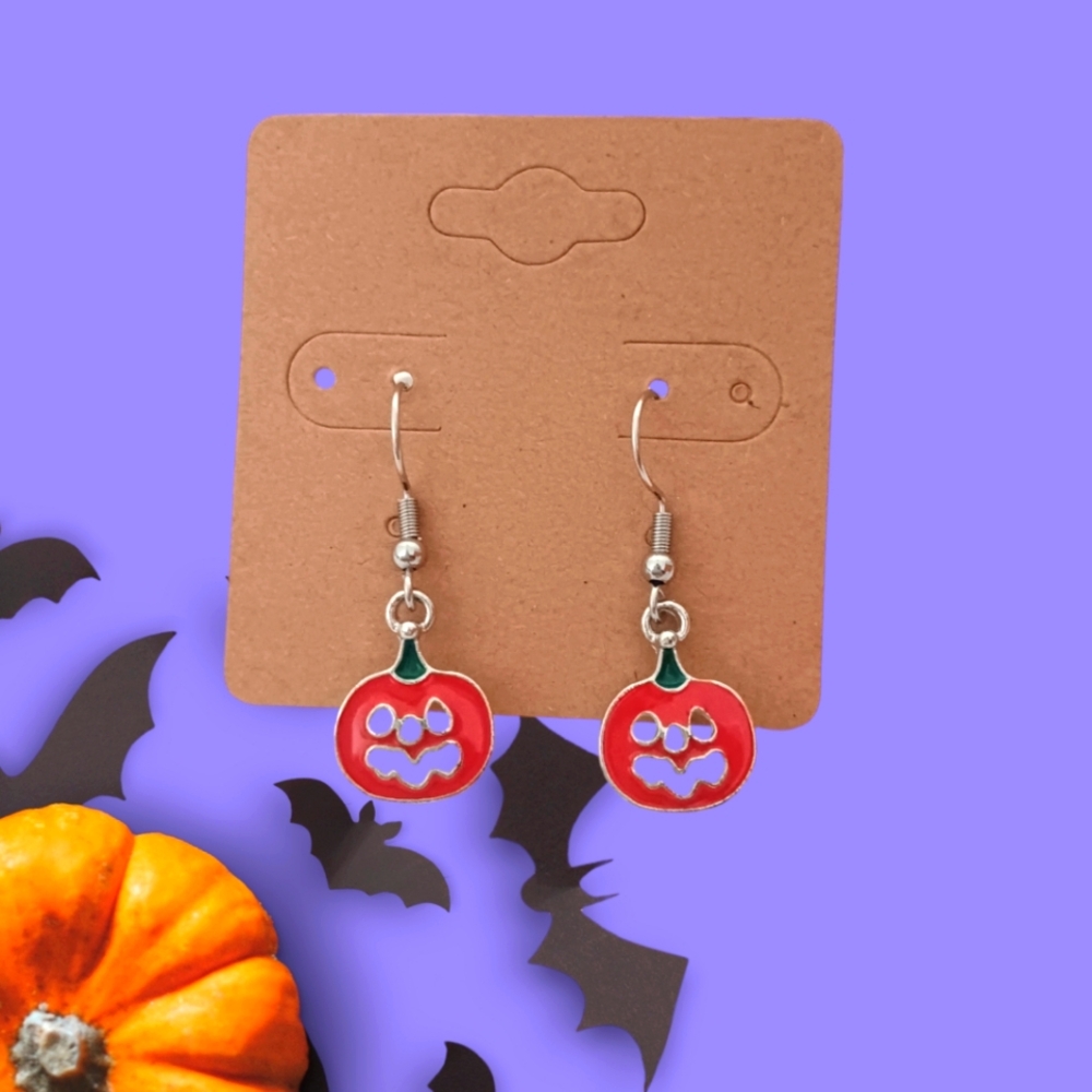Pumpkin Face Earrings